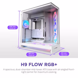 NZXT H9 Flow RGB+ Midi Tower Blanc