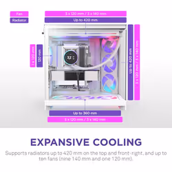 NZXT H9 Flow RGB+ Midi Tower Blanc - Vue supplémentaire 4