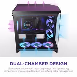 NZXT H9 Flow RGB+ Midi Tower Noir - Vue supplémentaire 6