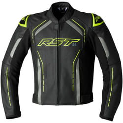 RST S1 Veste en cuir de moto, noir-jaune, taille 42 pour Hommes