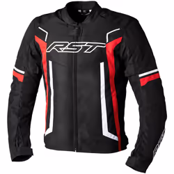 RST Pilot Evo Veste textile de moto, noir-blanc-rouge, taille 2XL pour Hommes