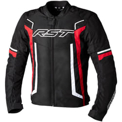 RST Pilot Evo Veste textile de moto, noir-blanc-rouge, taille 2XL pour Hommes