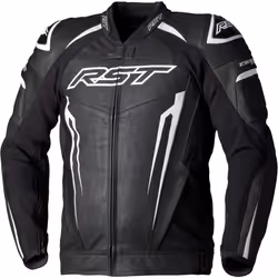 RST Tractech EVO 5 Blouson en cuir de moto, noir-blanc, taille M pour Hommes