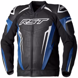 RST Tractech EVO 5 Blouson en cuir de moto, noir-bleu, taille M pour Hommes