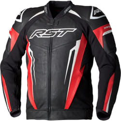 RST Tractech EVO 5 Blouson en cuir de moto, noir-rouge, taille M pour Hommes