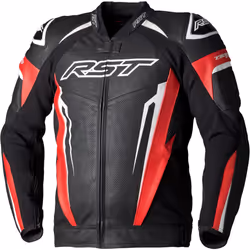 RST Tractech EVO 5 Blouson en cuir de moto, noir-rouge, taille M pour Hommes
