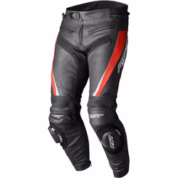 RST Tractech EVO 5 Pantalon de moto en cuir, noir-rouge, taille 2XL pour Hommes