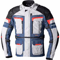 RST Pro Series Adventure-Xtreme Blouson textile de moto, blanc-rouge-bleu, taille S pour Hommes
