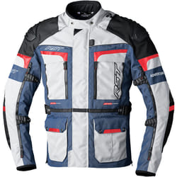 RST Pro Series Adventure-X Veste textile de moto de dames, blanc-rouge-bleu, taille XS pour Femmes