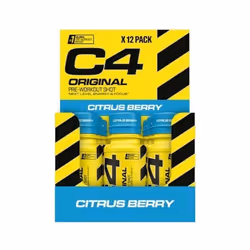Cellucor - Pre-workout en shot - C4 Original Shots - Citrus Berry Pack de 12