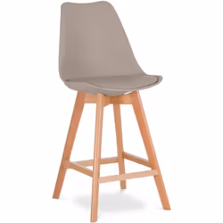 Tabouret de bar - PREMIUM - Brielle - Style scandinave - Bois massif - Coussin fixe
