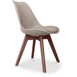 Premium Chaise Brielle au design scandinave avec coussin - Pieds sombres Taupe 48