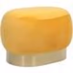 Pouf banc de maquillage - Velours et métal - Premium Jaune