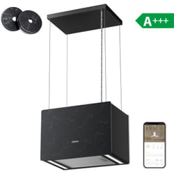 Hotte Ilot app Contrôle 700m3/h Booster 4 Vitesses uv Traitement Marbre Noir CD4850GB