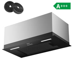 Ciarra 650 m³/h Hotte groupe filtrant Evacuation ou Rcyclage 3 Vitesses LED Eclairage Noir A+++