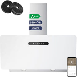 Ciarra - Hotte Aspirante 90cm Wi-fi Connectée 650m3/h Booster Filtres inclus Hotte de cuisine Tactile Noir CD9736KW