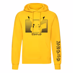 Pokémon Sweat à capuche unisex Pikachu Katakana Jaune