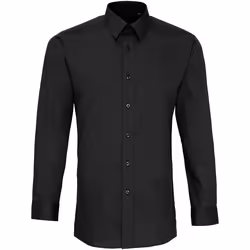Premier - Chemise de travail en popeline à manches longues et coupe ajustée - Homme (Noir)