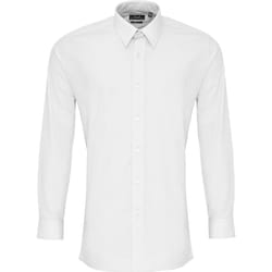 Premier - Chemise de travail en popeline à manches longues et coupe ajustée - Homme (Blanc)