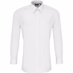 Premier - Chemise de travail en popeline à manches longues et coupe ajustée - Homme (Blanc)