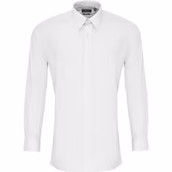 Premier - Chemise de travail en popeline à manches longues et coupe ajustée - Homme (Blanc)