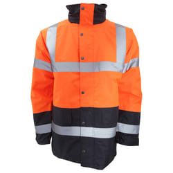 Portwest - Veste imperméable haute visibilité - Homme (Orange/Bleu marine)