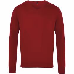 Premier - Pull à col en V - Homme (Bordeaux)
