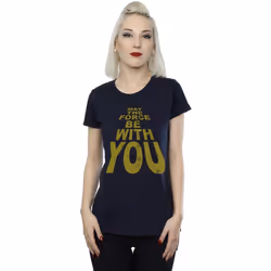Star Wars - T-shirt MAY THE FORCE BE WITH YOU - Femme (Bleu marine foncé)