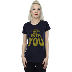 Star Wars - T-shirt MAY THE FORCE BE WITH YOU - Femme (Bleu marine foncé)