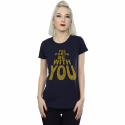 Star Wars - T-shirt MAY THE FORCE BE WITH YOU - Femme (Bleu marine foncé)