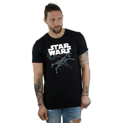 Star Wars - T-shirt THE LAST JEDI X-WING - Homme (Noir)