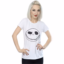 Disney - T-shirt NIGHTMARE BEFORE CHRISTMAS JACK'S BIG FACE - Femme (Blanc)