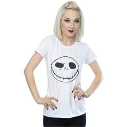 Disney - T-shirt NIGHTMARE BEFORE CHRISTMAS JACK'S BIG FACE - Femme (Blanc)