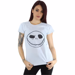Disney - T-shirt NIGHTMARE BEFORE CHRISTMAS JACK'S BIG FACE - Femme (Gris chiné)