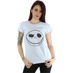 Disney - T-shirt NIGHTMARE BEFORE CHRISTMAS JACK'S BIG FACE - Femme (Gris chiné)