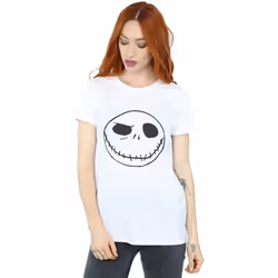 Disney - T-shirt NIGHTMARE BEFORE CHRISTMAS JACK'S BIG FACE - Femme (Blanc)