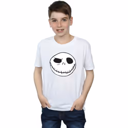 Disney - T-shirt NIGHTMARE BEFORE CHRISTMAS JACK'S BIG FACE - Garçon (Blanc)