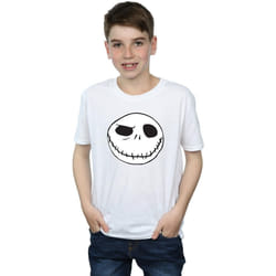 Disney - T-shirt NIGHTMARE BEFORE CHRISTMAS JACK'S BIG FACE - Garçon (Blanc)