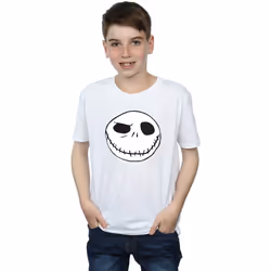 Disney - T-shirt NIGHTMARE BEFORE CHRISTMAS JACK'S BIG FACE - Garçon (Blanc)
