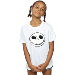 Disney - T-shirt NIGHTMARE BEFORE CHRISTMAS JACK'S BIG FACE - Fille (Blanc)