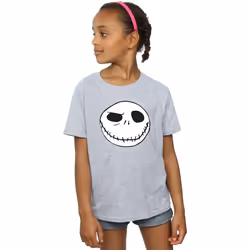 Disney - T-shirt NIGHTMARE BEFORE CHRISTMAS JACK'S BIG FACE - Fille (Gris chiné)