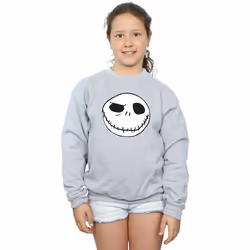 Disney - Sweat NIGHTMARE BEFORE CHRISTMAS JACK'S BIG FACE - Fille (Gris chiné)