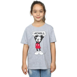 Disney - T-shirt CHILL - Fille (Gris chiné)