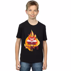 Disney - T-shirt INSIDE OUT FIRED UP - Garçon (Noir)