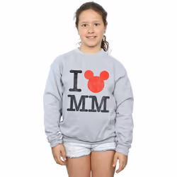 Disney - Sweat LOVE MICKEY - Fille (Gris chiné)