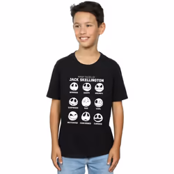 Disney - T-shirt NIGHTMARE BEFORE CHRISTMAS THE MANY FACES OF JACK - Garçon (Noir)