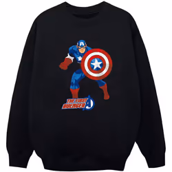Marvel - Sweat CAPTAIN AMERICA THE FIRST AVENGER - Fille (Noir)
