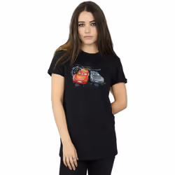 Disney - T-shirt CARS LIGHTNING VS STORM - Femme (Noir)