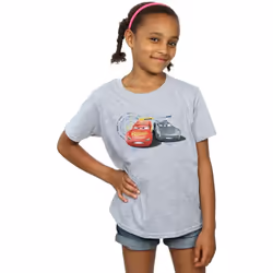 Disney - T-shirt CARS LIGHTNING VS STORM - Fille (Gris chiné)