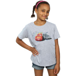 Disney - T-shirt CARS LIGHTNING VS STORM - Fille (Gris chiné)
